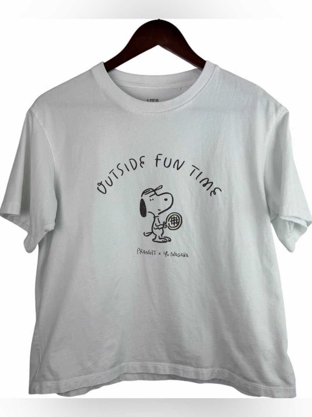 Uniqlo X Peanuts | White Snoopy Tennis Graphic Tee Shirt